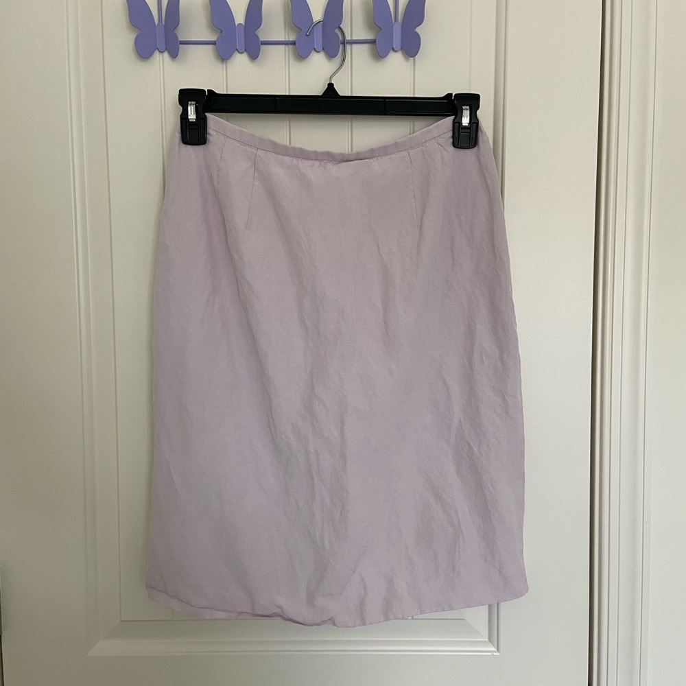 Vintage Talbots women’s grayish cream‎ lined zip up skirt size 10